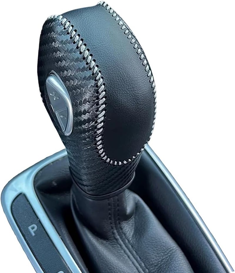 ACTOOLE PU Carbon Fiber Gear Shift Knob Cover for Ford Focus 2012-2016, Fiesta 2014-2016, Fusion 2013-2016 - Image 1